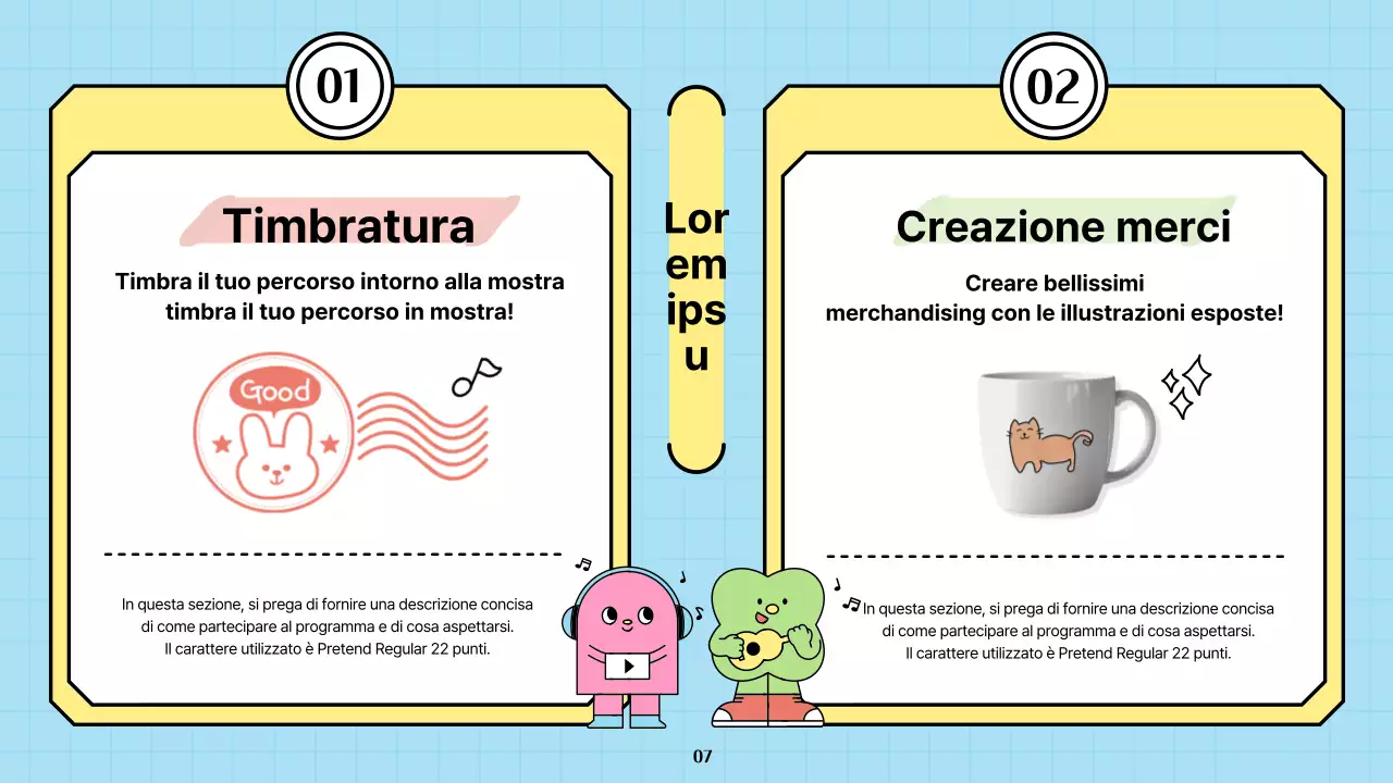 Proposta espositiva per bambini con illustrazioni colorate, semplici e simpatiche