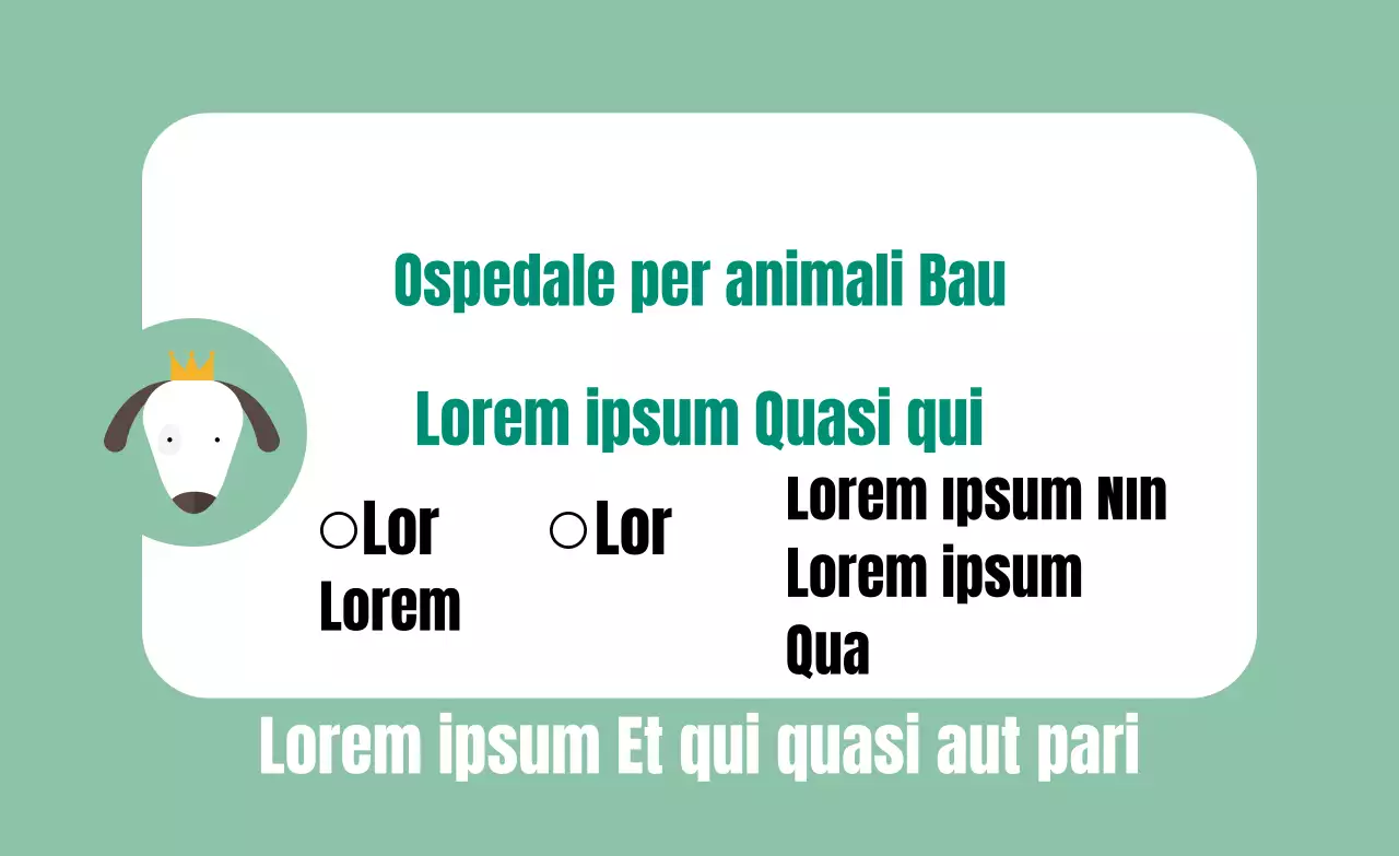 Etichetta veterinaria con cornice quadrata arrotondata color menta