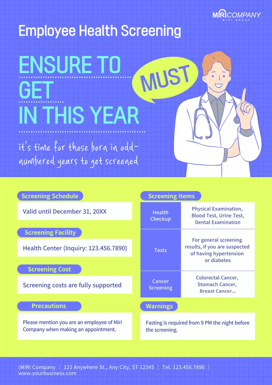 Blue Modern Health Notice Poster