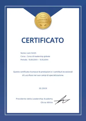 Un semplice certificato di formazione blu
