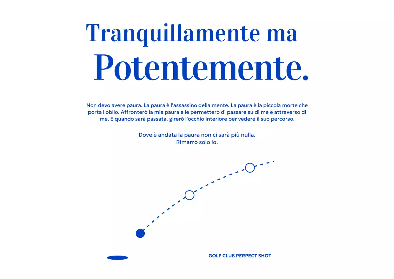 Progettazione di articoli da golf con la traiettoria della pallina da golf