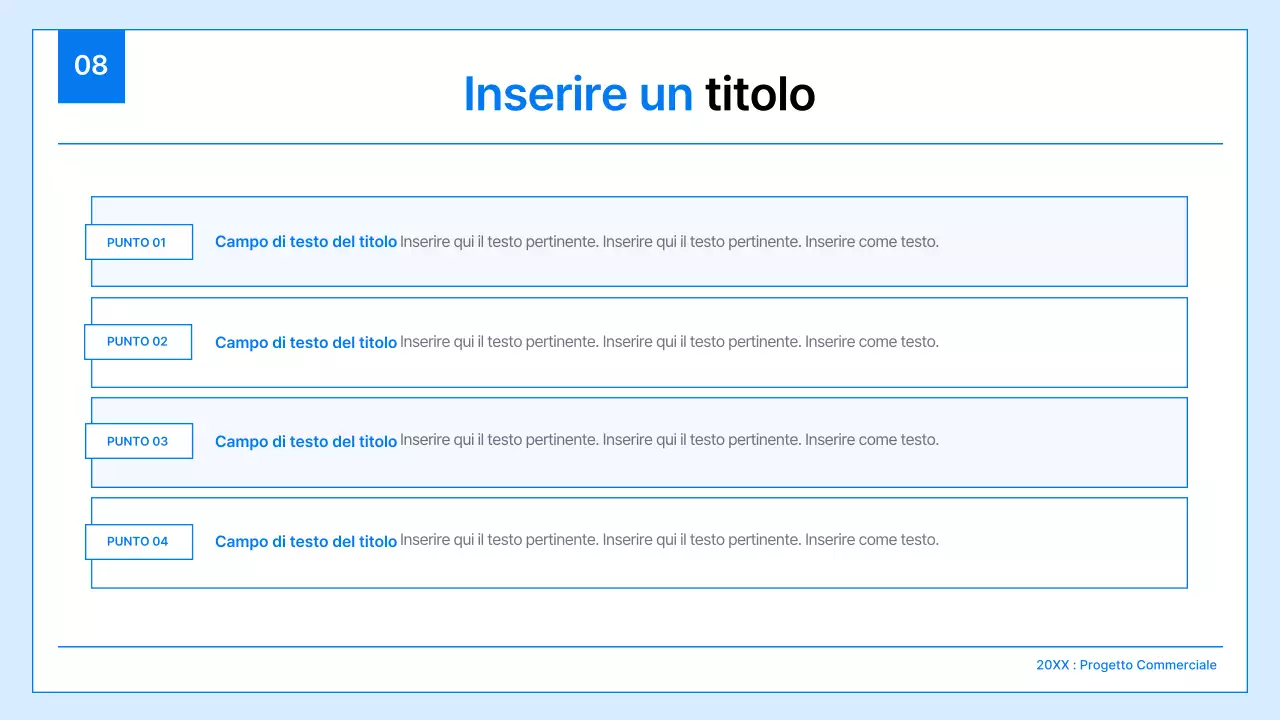 Un semplice business plan in bianco e blu