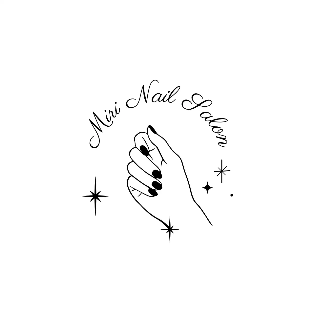 Emotional nail illustration concept in black and white for nail shop promotion and merchandise.