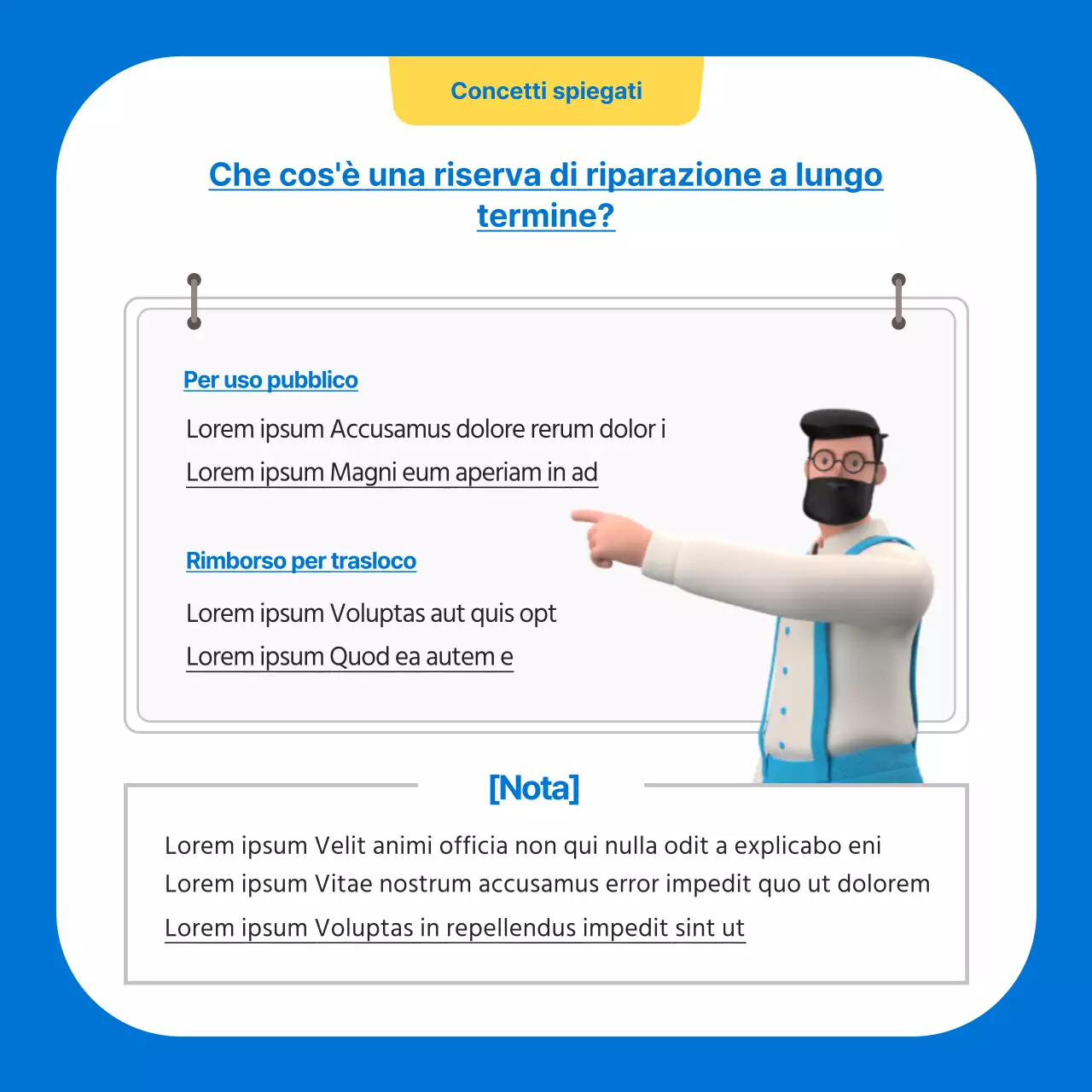 Una guida alle indennità di riparazione a lungo termine kitsch blu e gialle