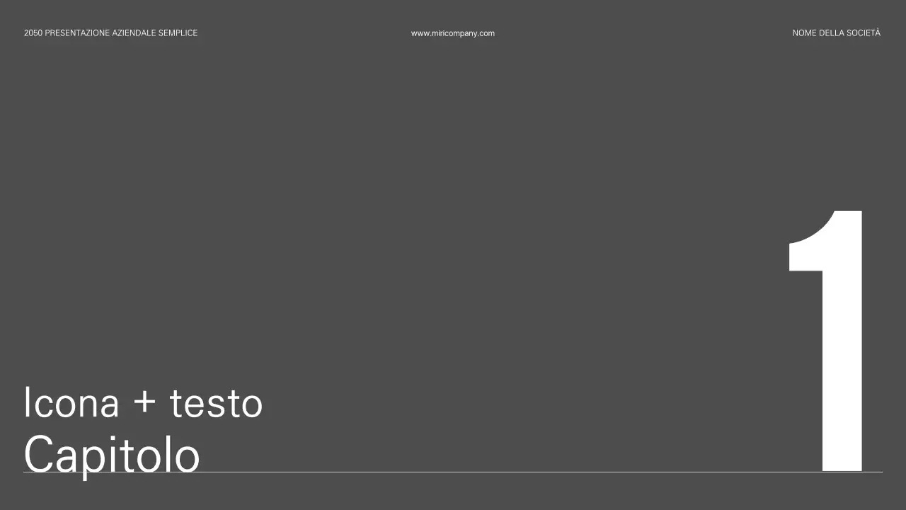 Presentazione aziendale semplice ed essenziale in bianco e nero
