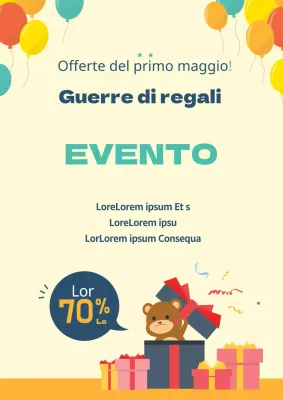 Manifesto promozionale di un evento semplice e giallo