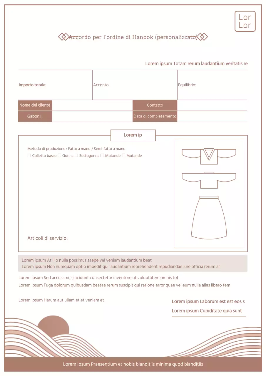 Contratto hanbok di ispirazione coreana in tinte multicolori