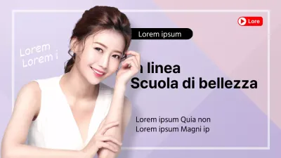 Miniatura di YouTube con modello femminile di bellezza su sfondo color malva