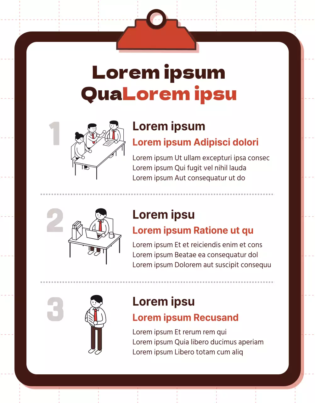 Pagina informativa del programma di sviluppo personale con punti rossi
