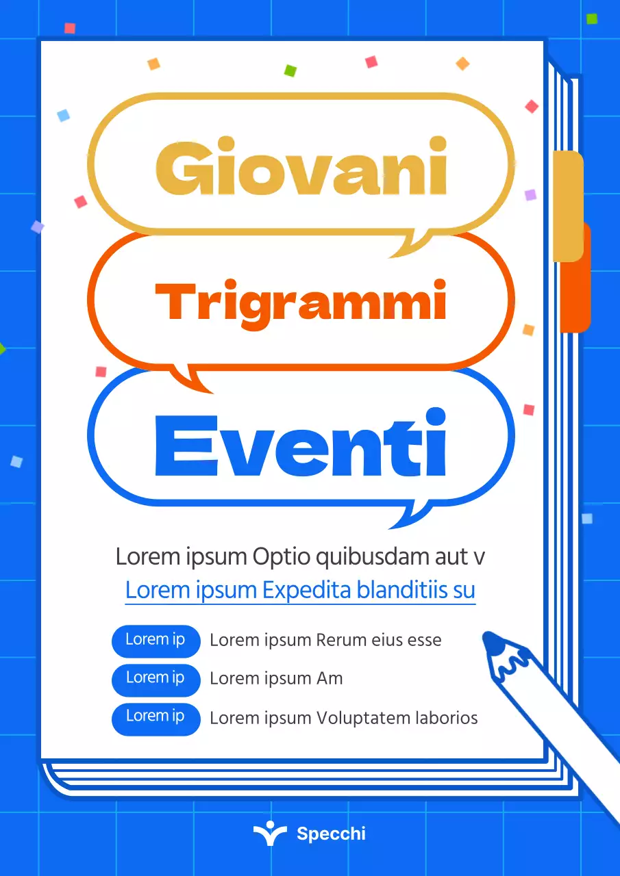 Eventi giovanili con un vivace sfondo blu