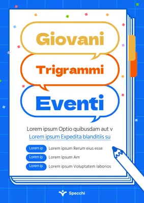 Eventi giovanili con un vivace sfondo blu