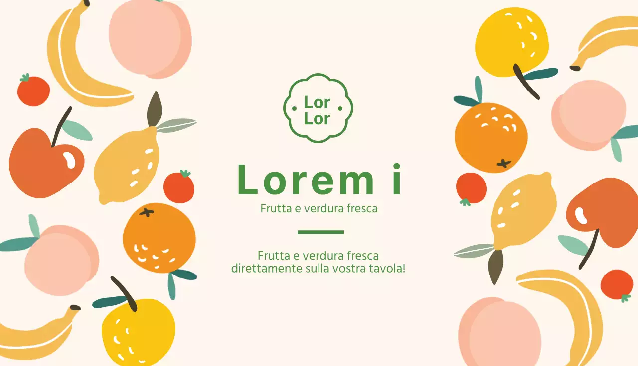 Illustrazione verde carino frutta fruttivendolo