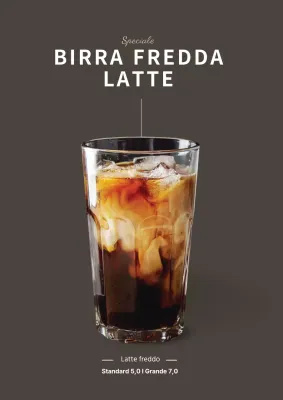 Striscione semplice color caffè macchiato per caffetterie