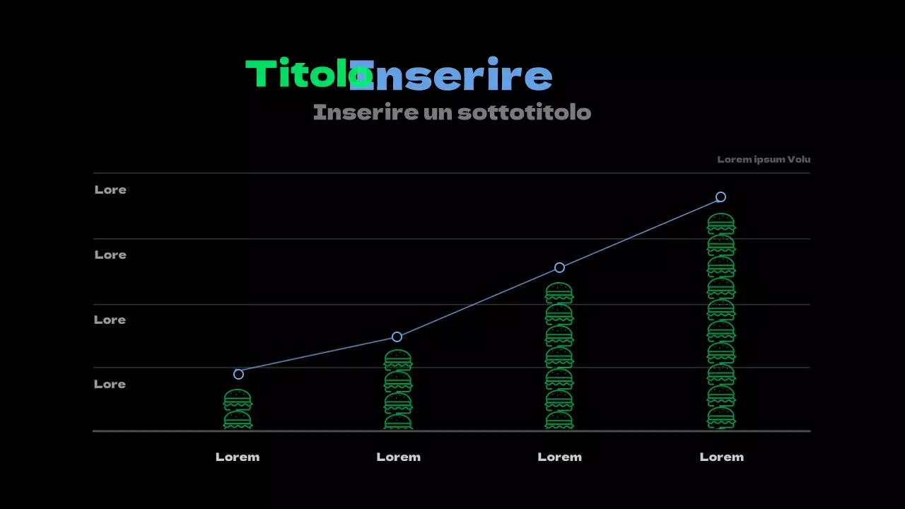 Grafico concettuale semplice in chartreuse e azzurro