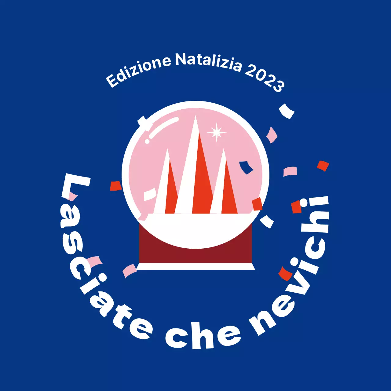 Etichette natalizie illustrate rosse e blu