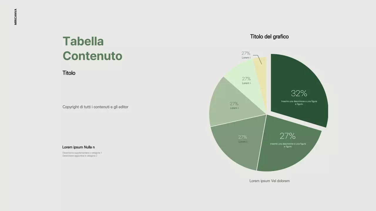 Grafico circolare semplice in verde oliva