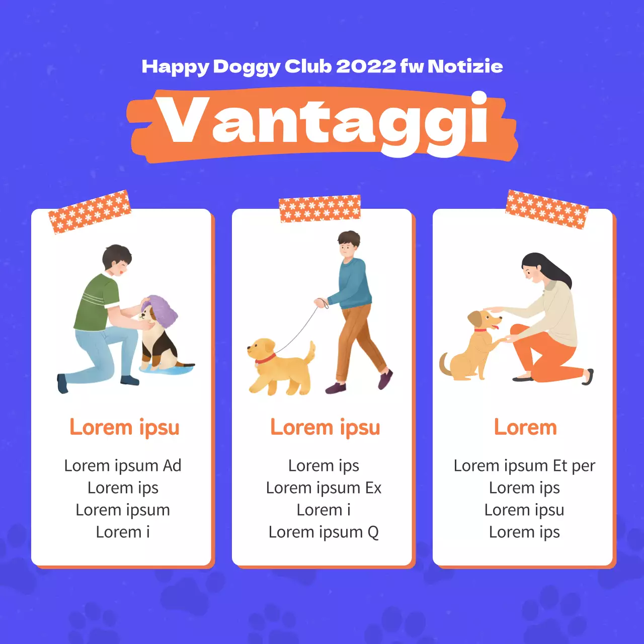 Promuovere l'abbigliamento per cani con colori arancioni e blu