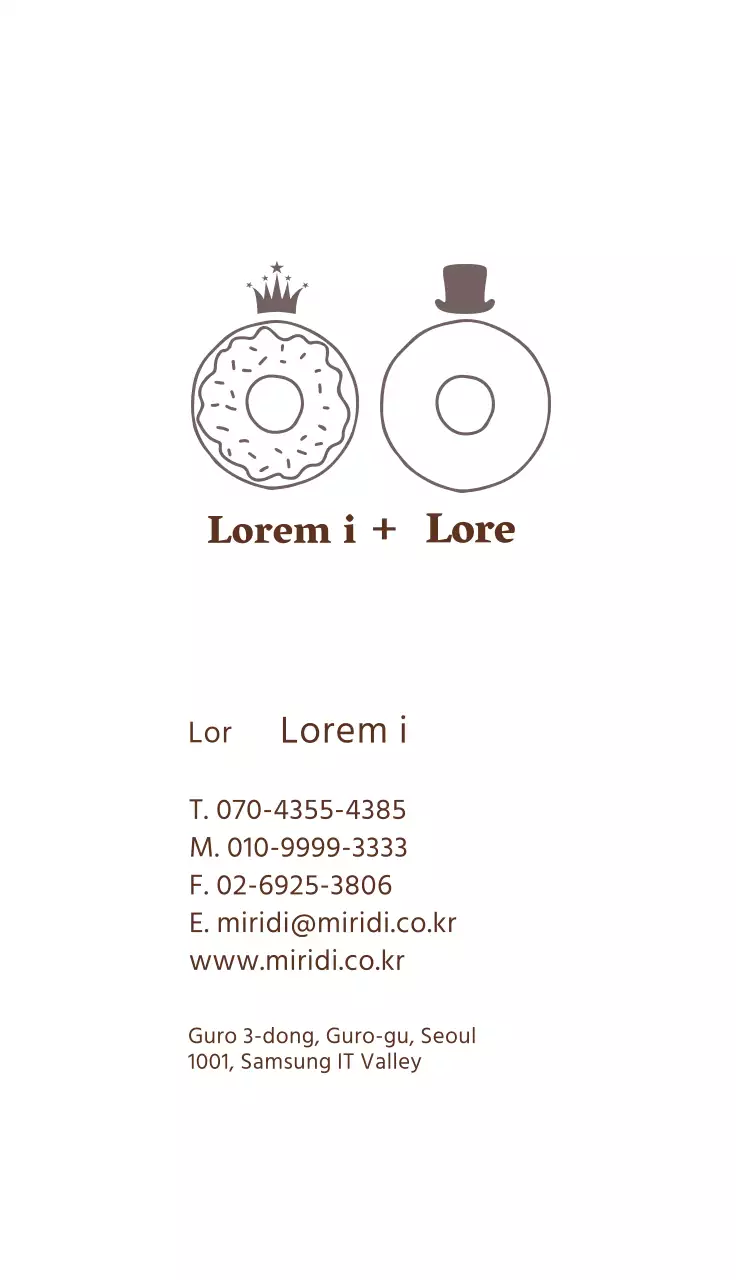 Biglietto da visita illustrato marrone bianco per panificio