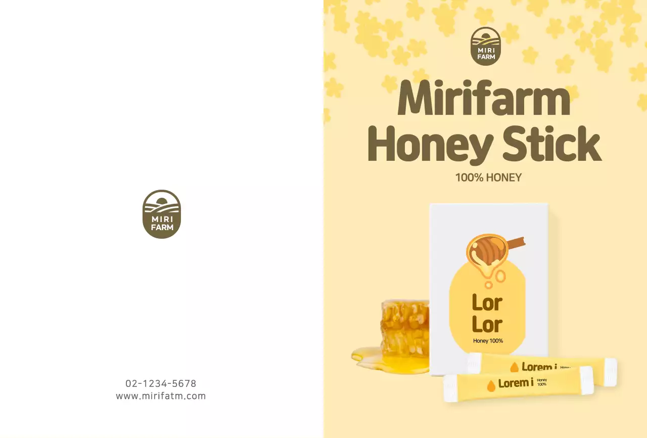 Bưu thiếp quảng cáo sản phẩm thỏi mật ong màu vàng dễ thương