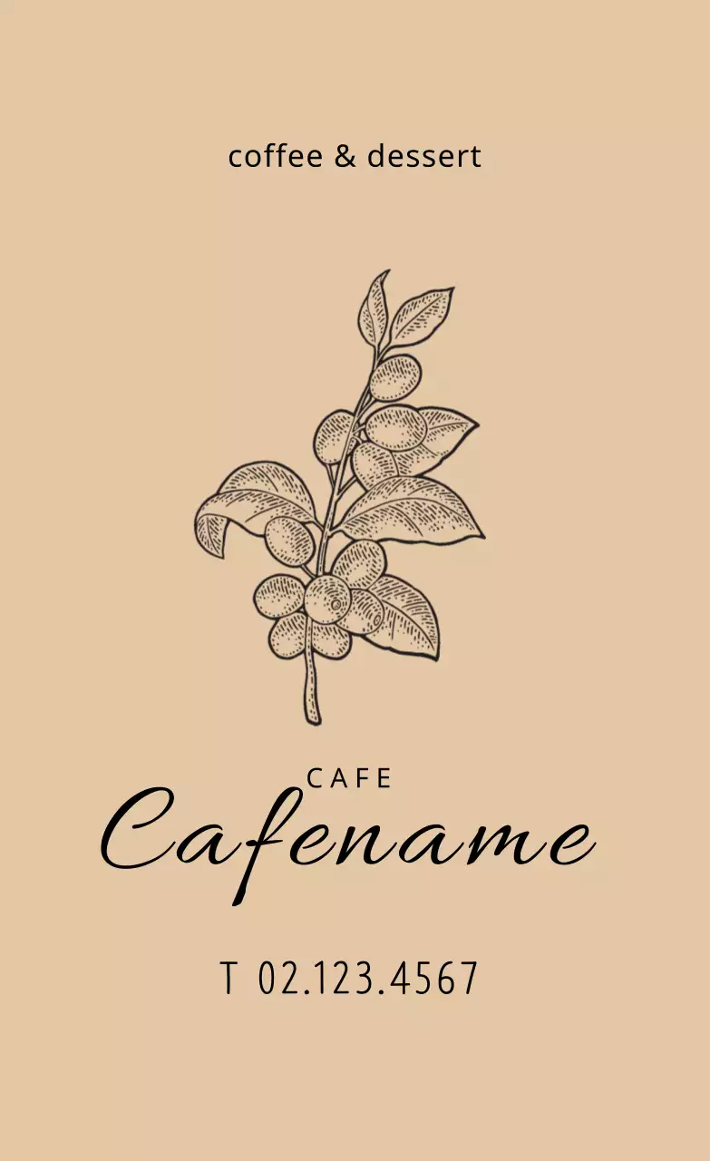 Ilustrasi krem untuk promosi kafe vintage