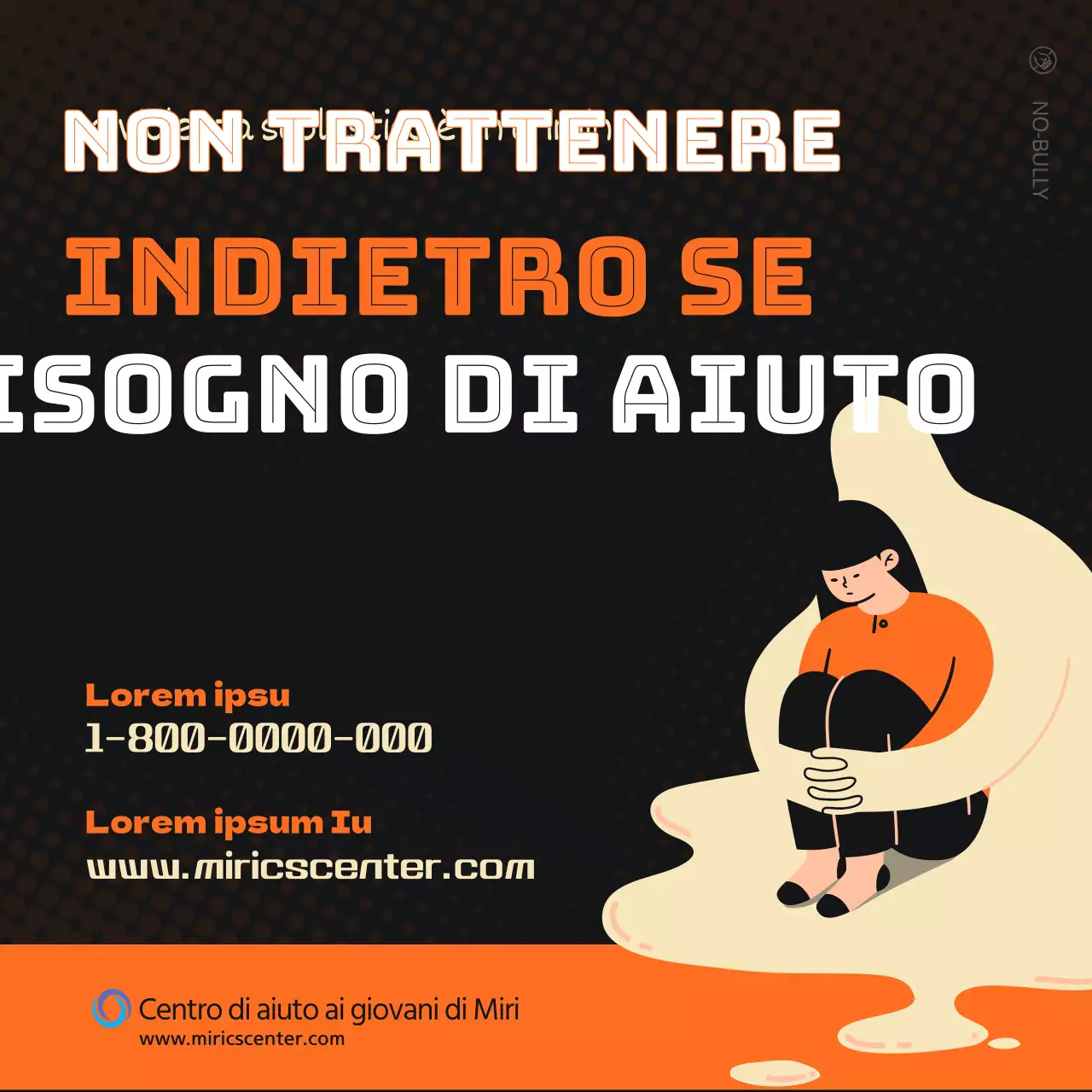 Promozione dell'eliminazione della violenza scolastica in arancione