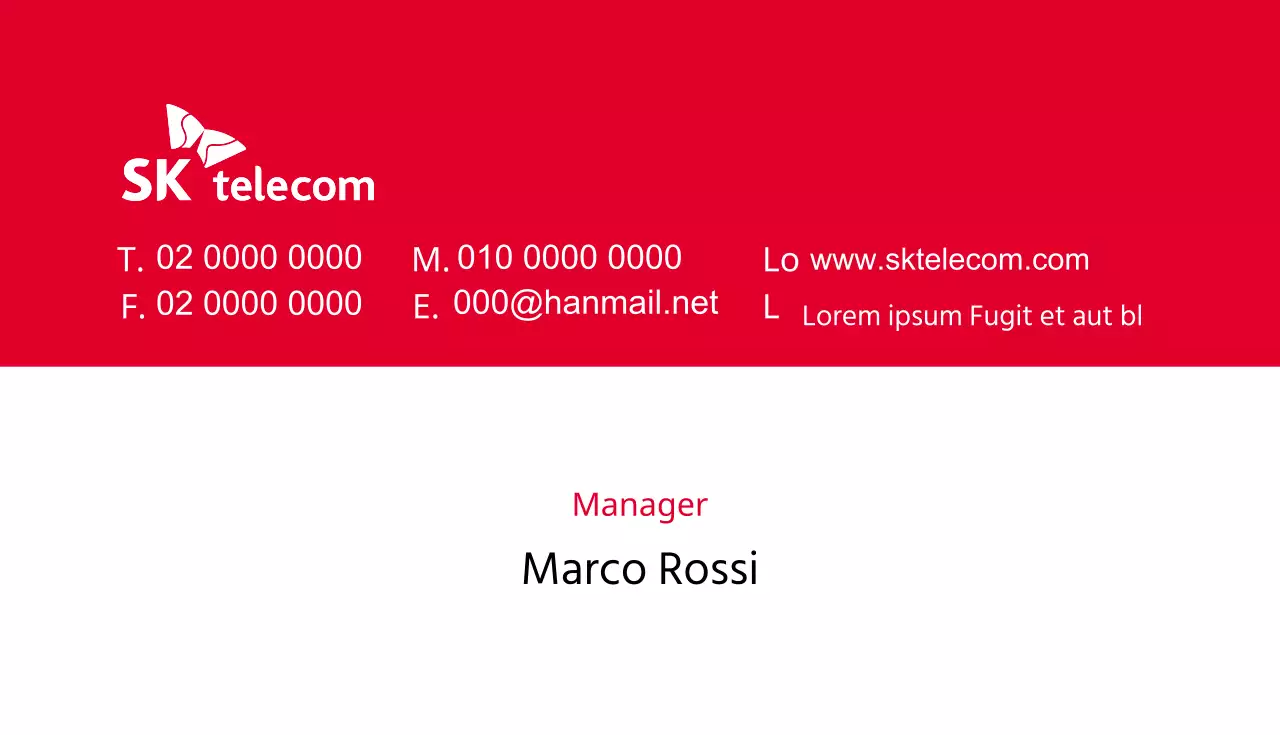 Biglietto da visita per manager aziendale