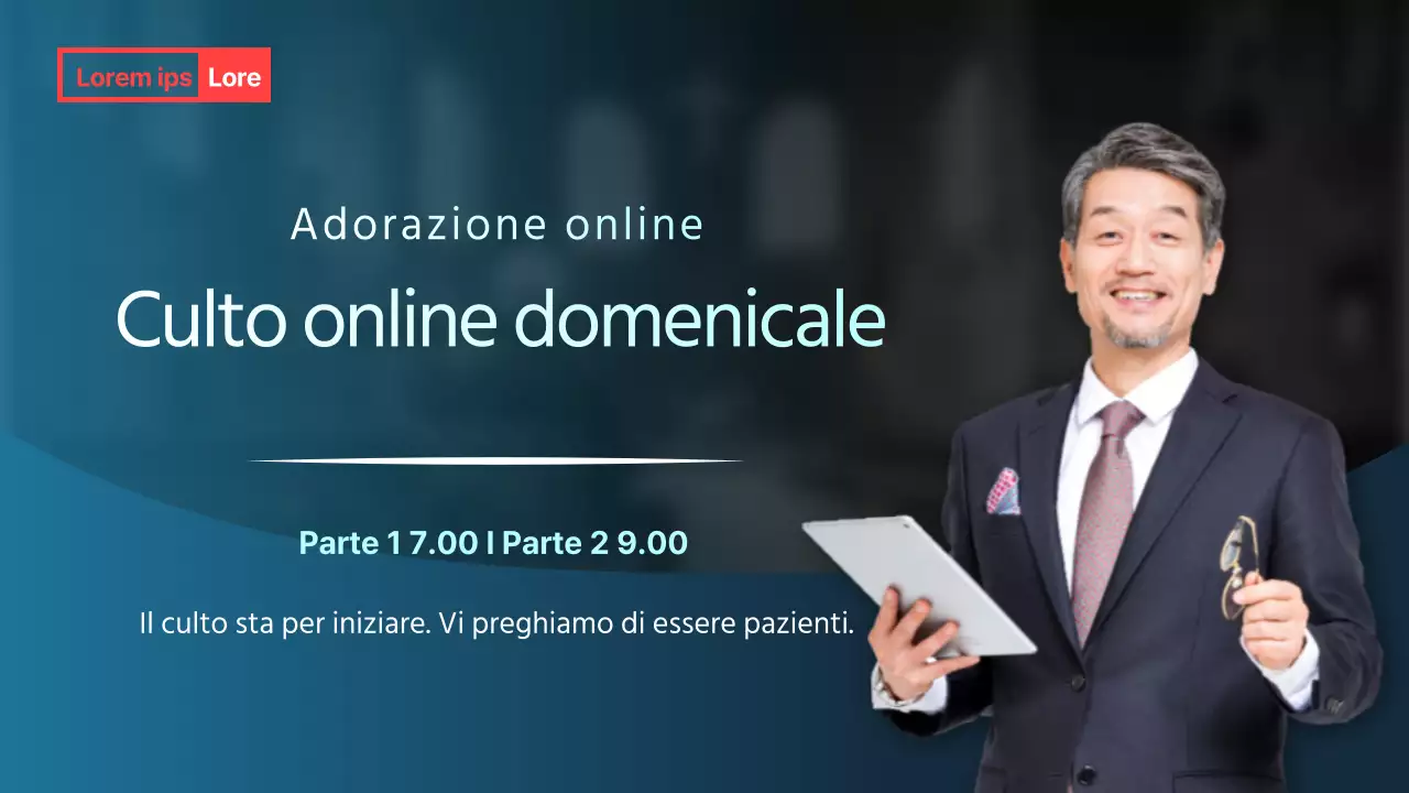 Un moderno culto online in un gradiente blu chiaro