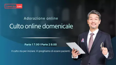 Un moderno culto online in un gradiente blu chiaro