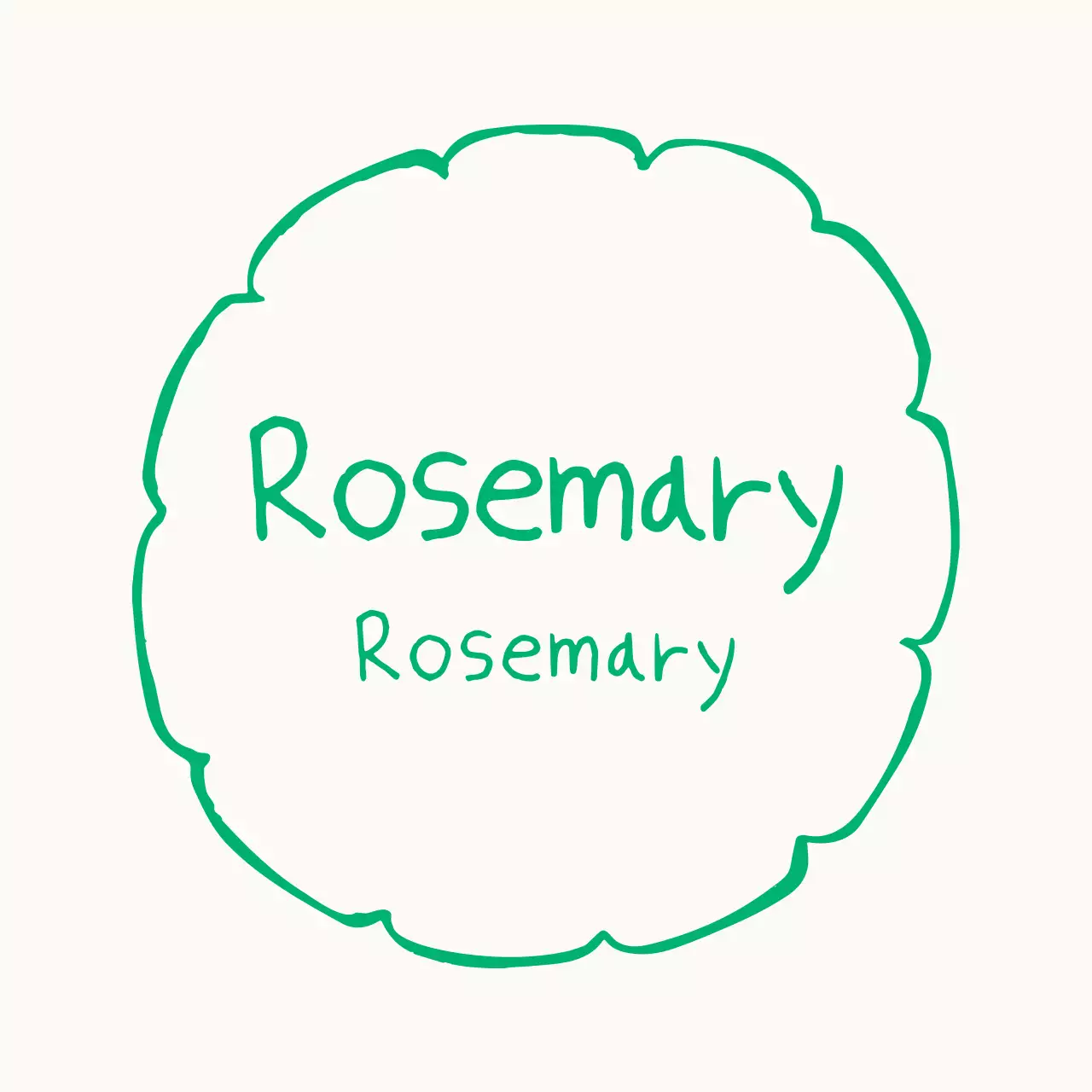 Stiker label tulisan tangan berwarna hijau yang digambar tangan