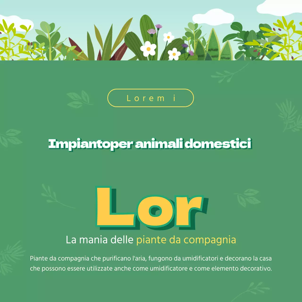 Informazioni verdi illustrate sugli animali domestici