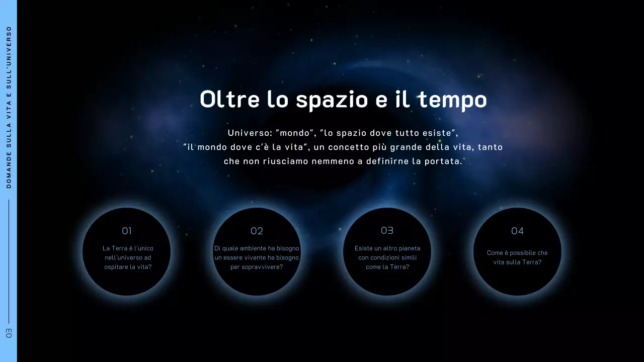 Tema spaziale con foto spaziali su sfondo nero