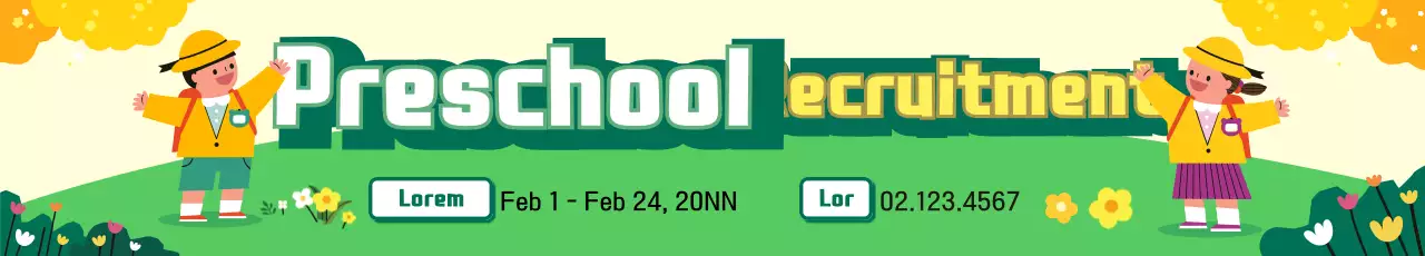 Spring illustration preschool recruitment design