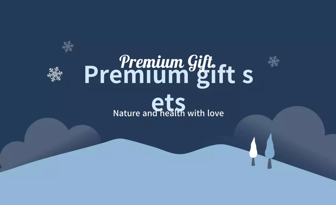 Winter gift label with blue illustration