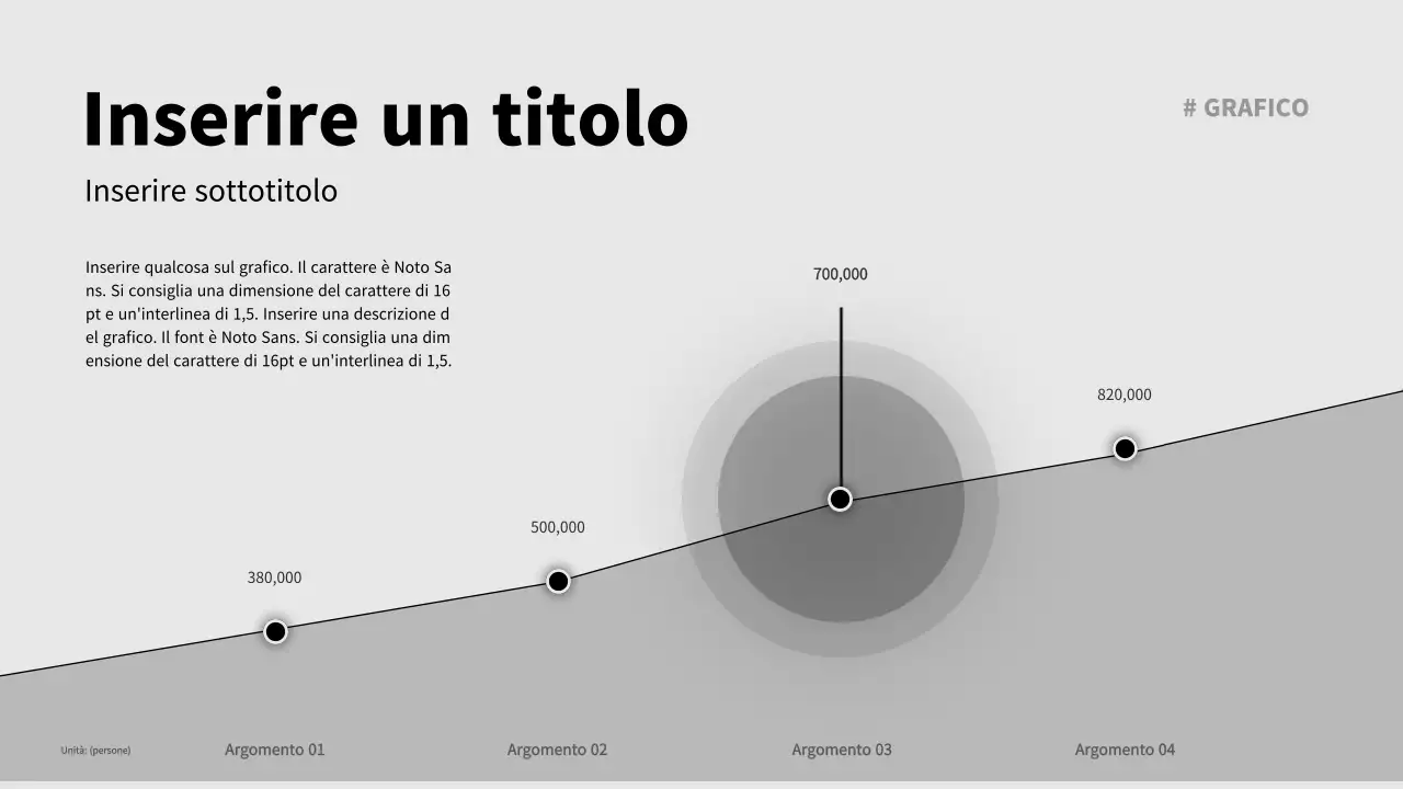 Grafico concettuale pulito in grigio e nero