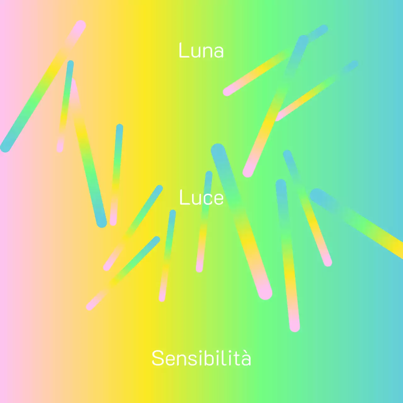 Copertina a gradazioni di rosa e giallo con chartreuse e azzurro