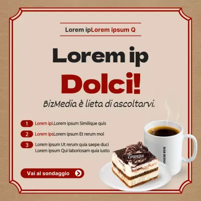 Evento di indagine fotografica sul dessert marrone e rosso