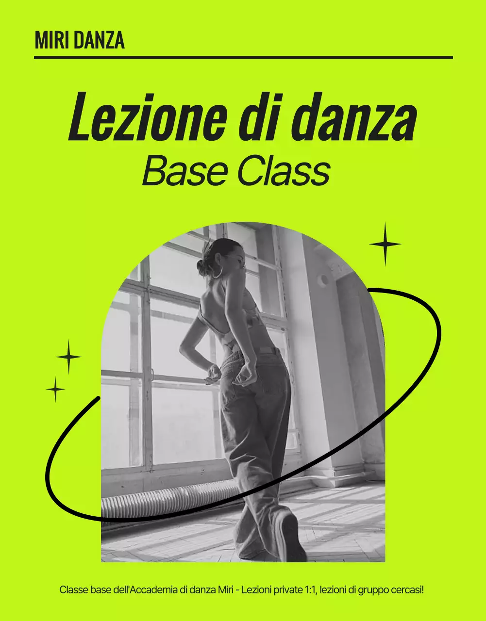 Lezioni di danza alla moda in nero e neon