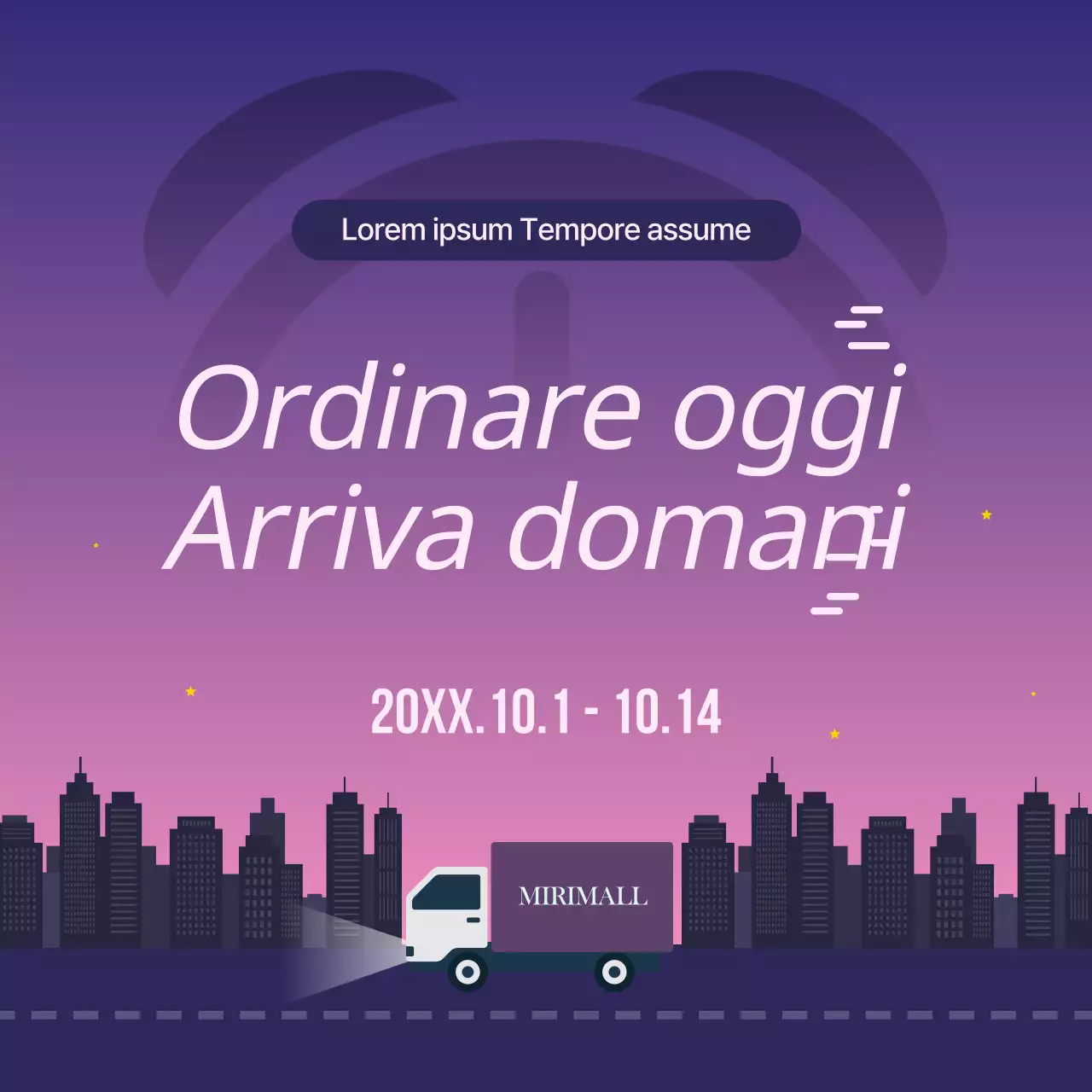 Promuovere semplici istruzioni di spedizione in viola