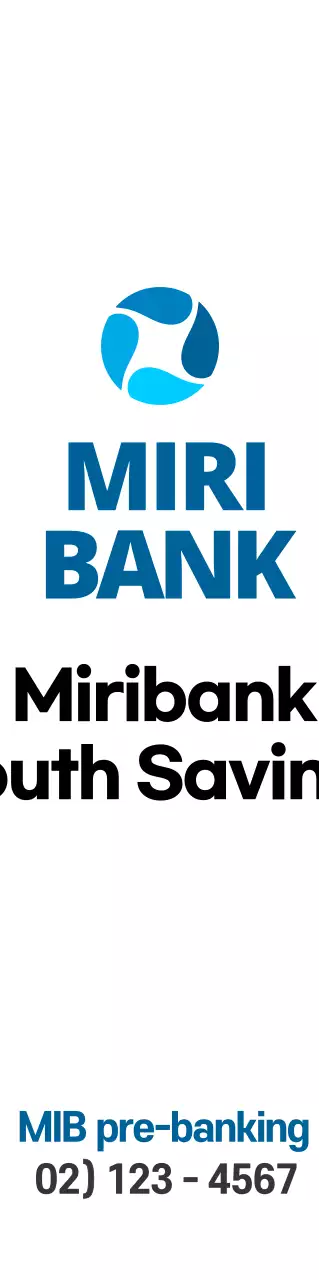 Promosi dengan logo bank berwarna biru-hitam yang sederhana