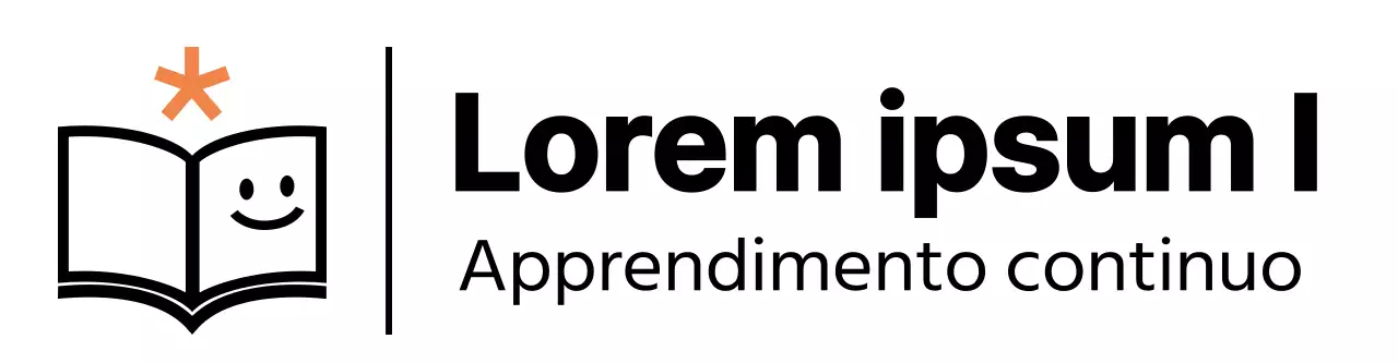 Logo del centro di apprendimento pubblico con simboli arancioni e neri relativi ai libri