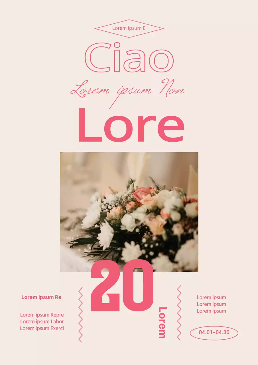 La scritta fotografica rosa mette in risalto una vendita vintage di primavera