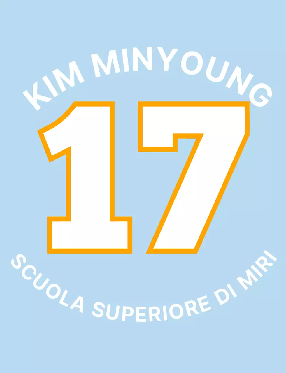 Maglietta della squadra scolastica in azzurro pastello