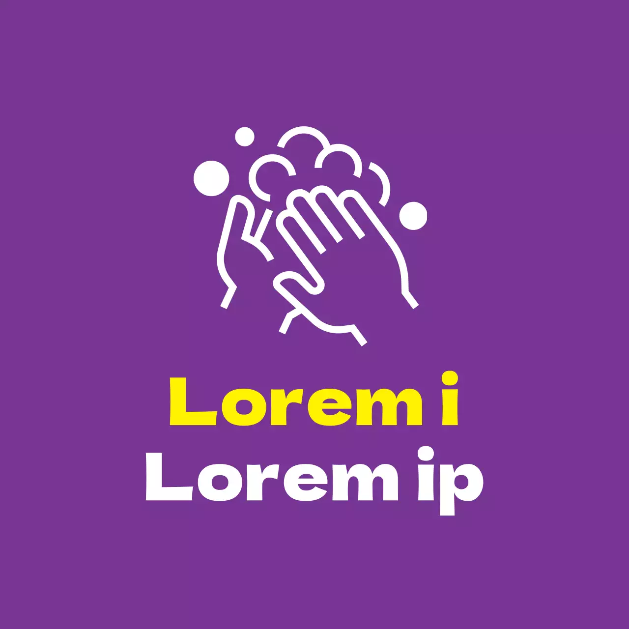 Illustrazione giallo-viola Corona Prevenzione Lavaggio a mano