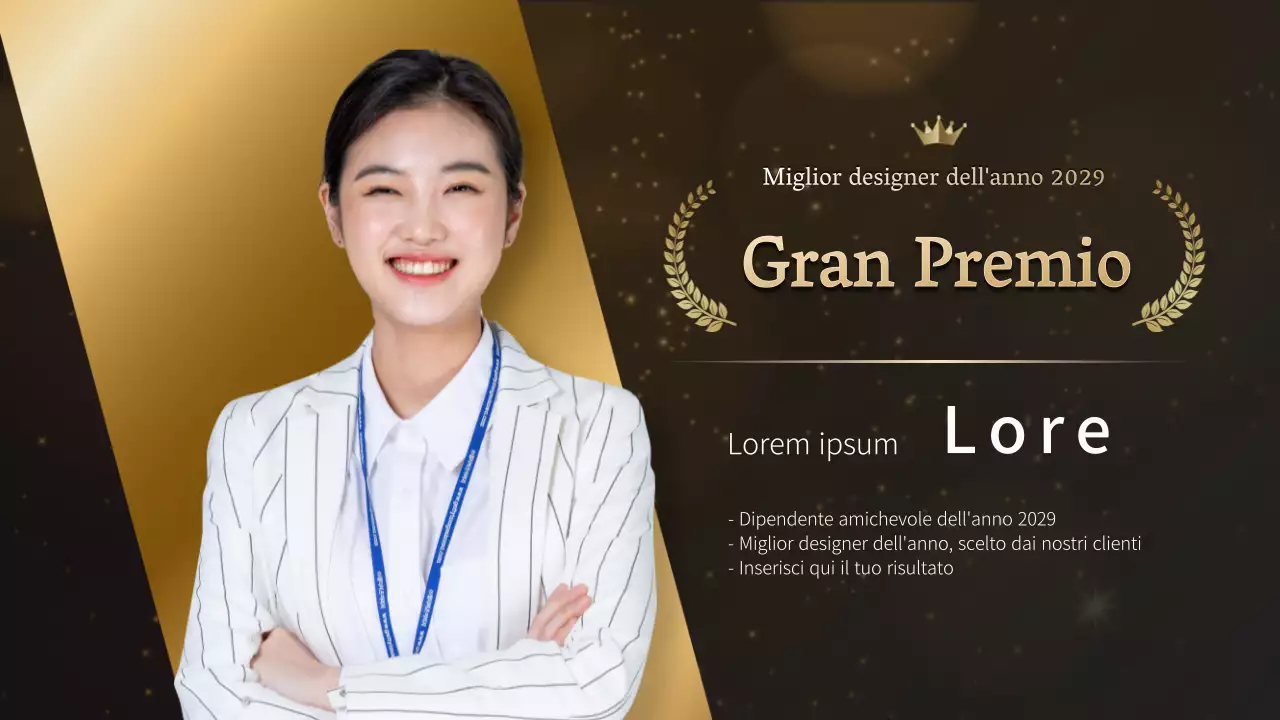 Una soirée di premiazione in oro e nero