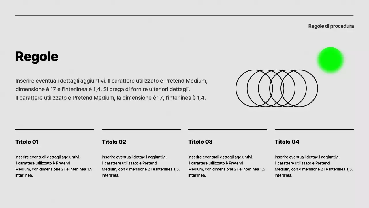 Semplice presentazione di orientamento alla conferenza in grigio e verde lime