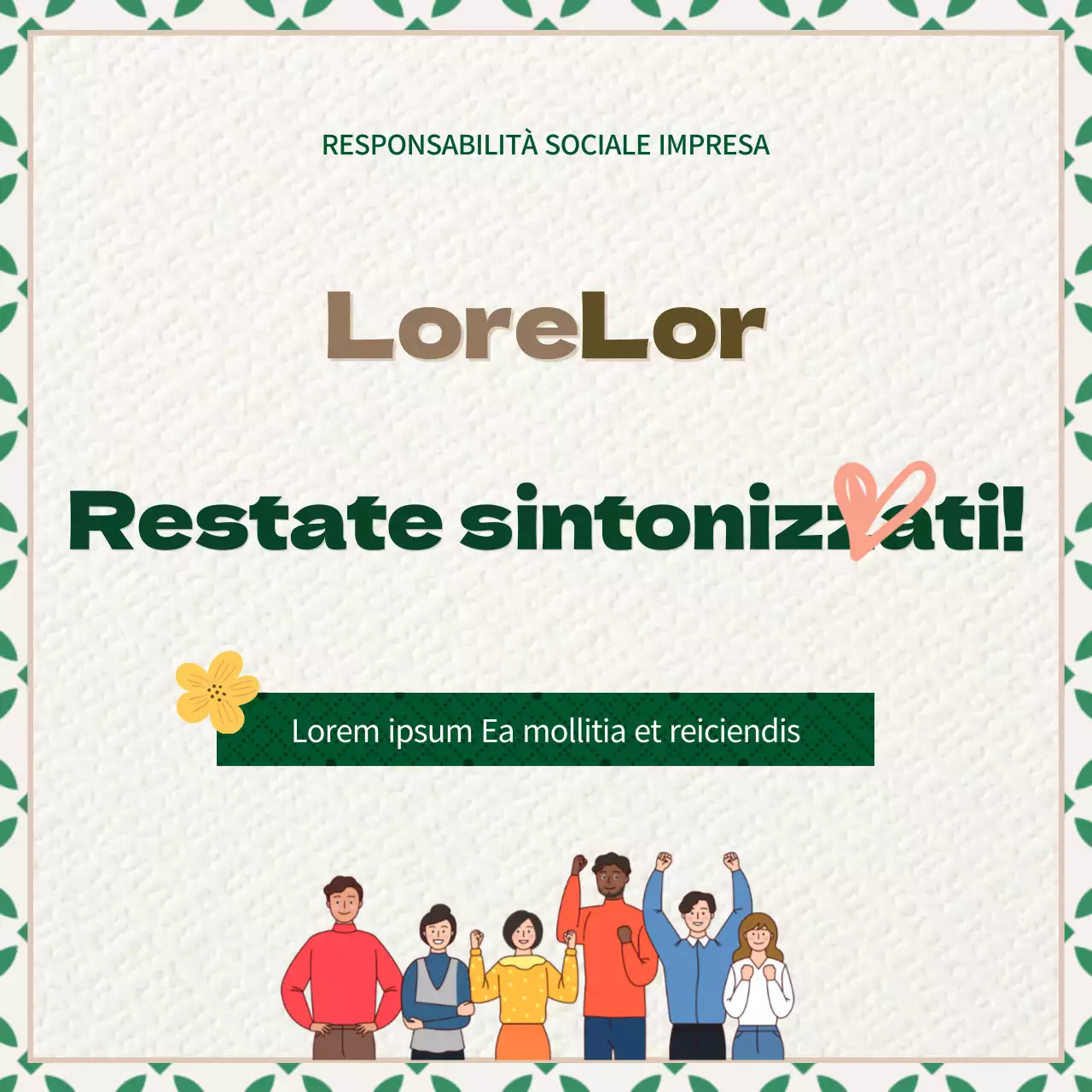 Promuovere la responsabilità sociale d'impresa con texture verdi e marroni