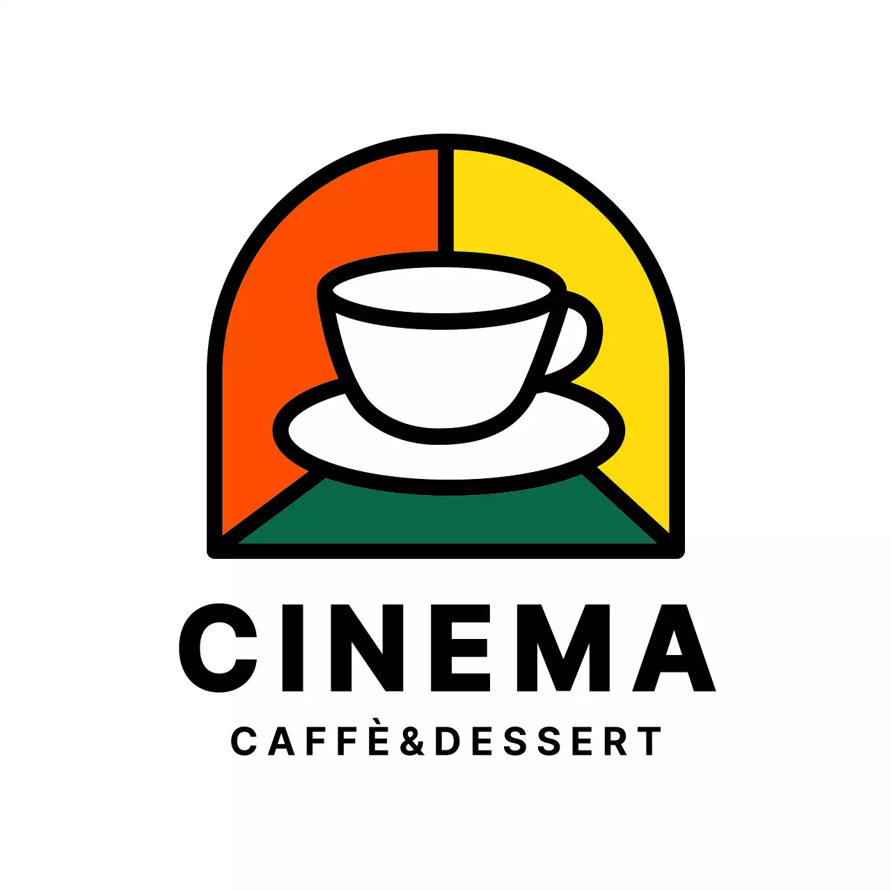 Insegna promozionale del logo del bar con concetto di illustrazione del caffè colorato