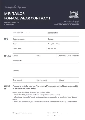 Black Professional Contract Document