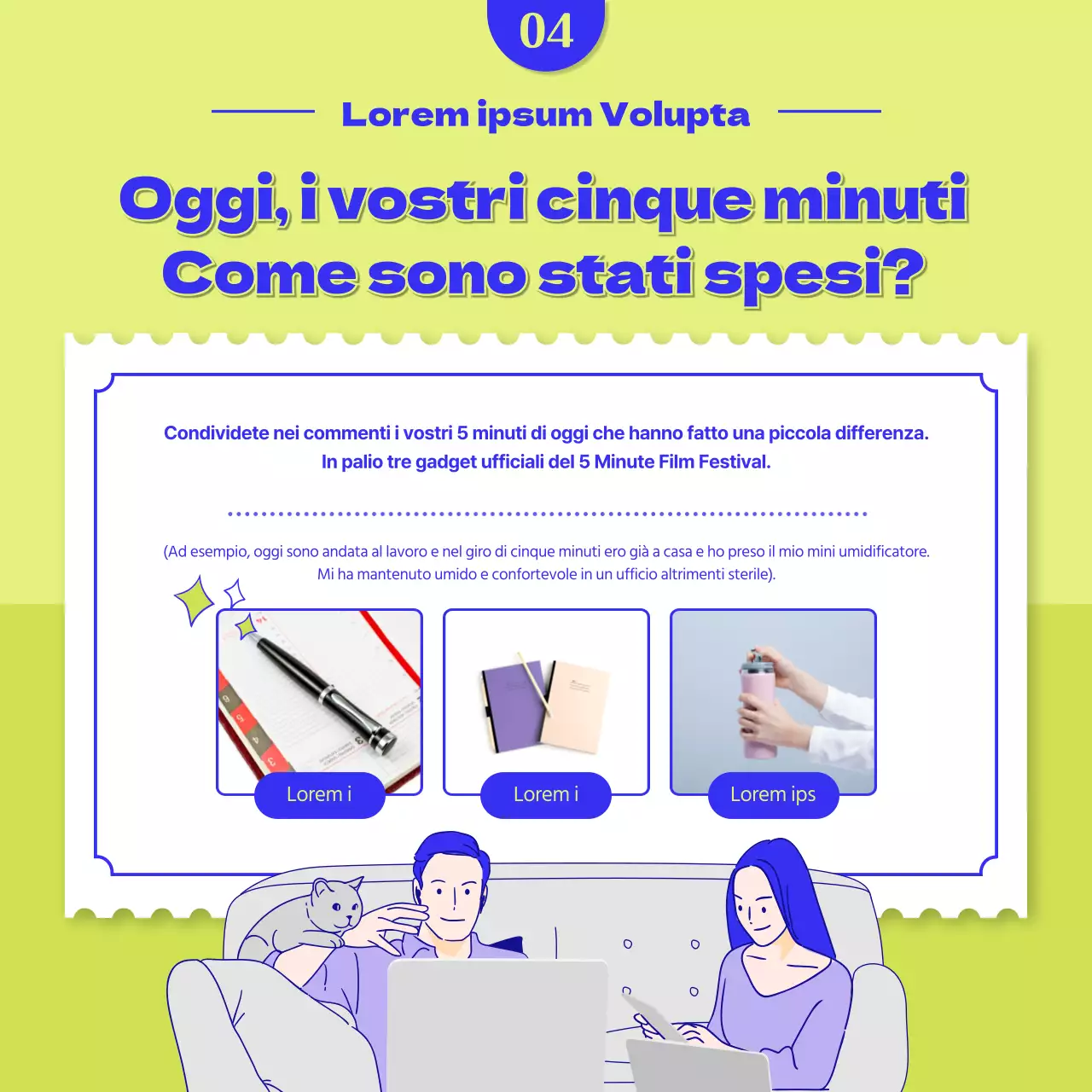 Reclutamento di sostenitori del festival del cinema blu e giallo