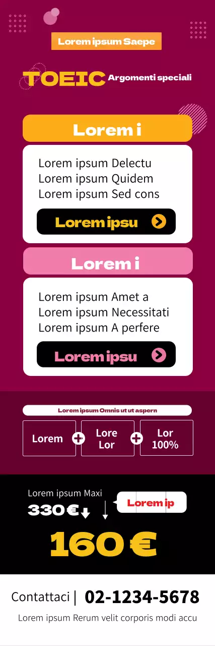 Enfasi del testo in rosso Ordinato e pulito Evento speciale TOEIC Promozione della scuola